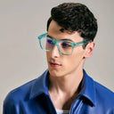 Céleste Acetate Spectacles-(unisex)-Transparent Blue Vesca
