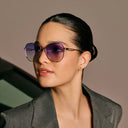 Aurora Luxe stainless steel sunglasses for woman-Purple