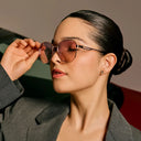 Aurora Luxe stainless stell sunglasses for woman-(Shiny Gold)