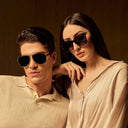 The Westminster Aviator Stainless Steel Sunglasses Refined Luxury in Gold - MALE ONLY