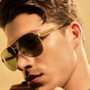 The Westminster Aviator Stainless Steel Sunglasses Refined Luxury in Gold - MALE ONLY