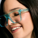 Céleste Acetate Spectacles-(unisex)-Transparent Blue Vesca
