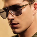 The Westminster Aviator Stainless Steel Sunglasses Refined Luxury in GUN METAL - MALE ONLY